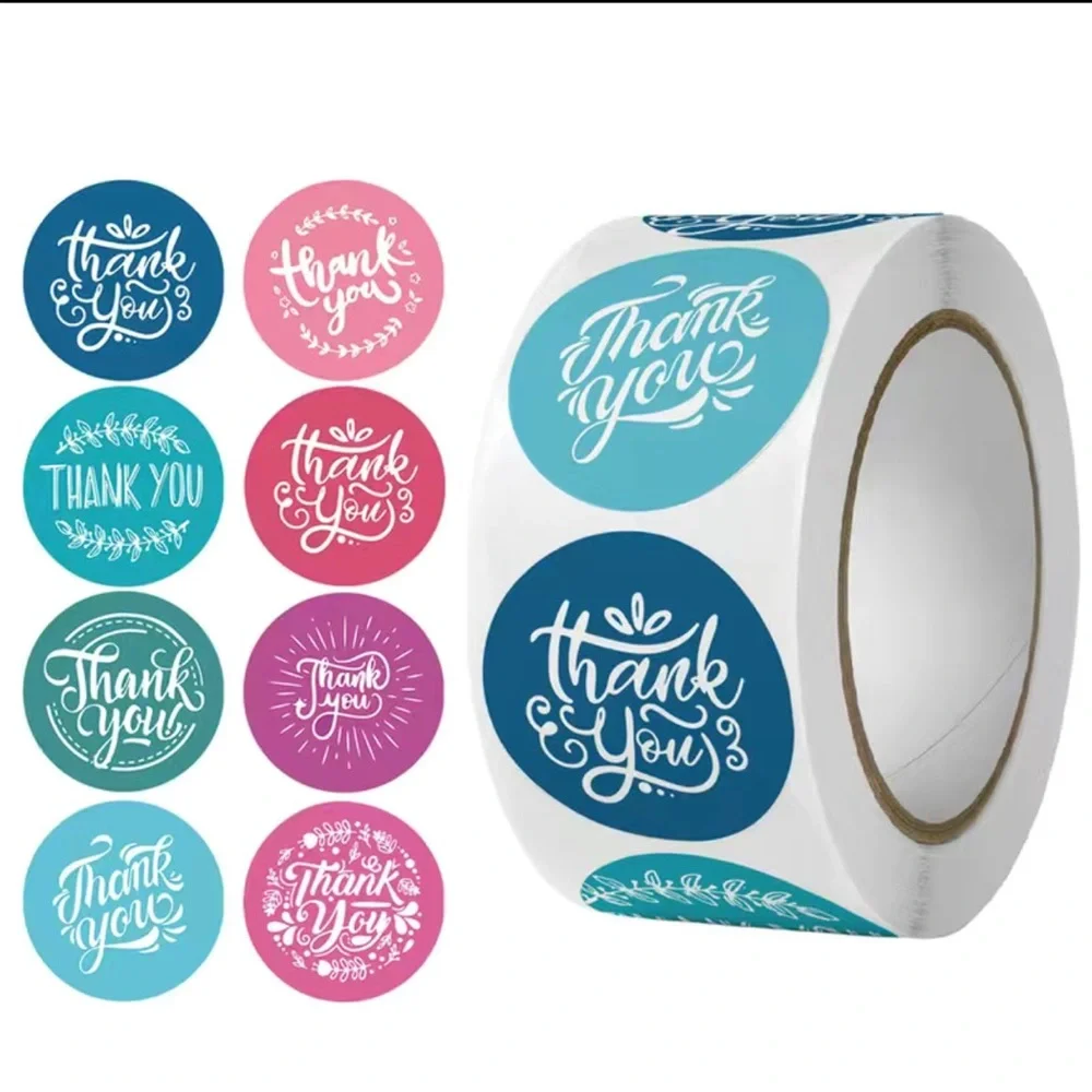 ⭐️ 3 for $22- 500 ct. 1” Colorful Thank you stickers / labels NEW